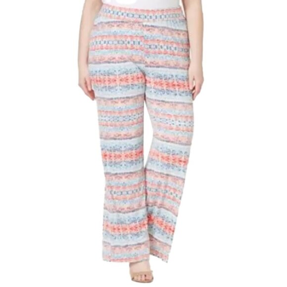 ❤️ 🆕 NY COLLECTION NY Collection Women's Plus Size Printed Palazzo Pants 1X - Picture 1 of 5